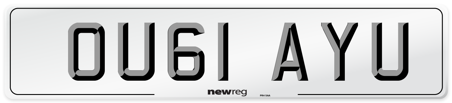 OU61 AYU Number Plate from New Reg
